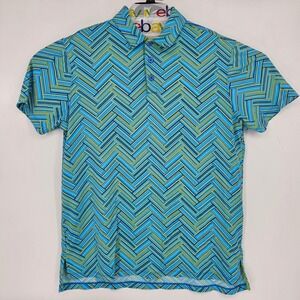 IBKUL Shirt Mens Large Polo Short Sleeve Icefil Technology Geometric‎